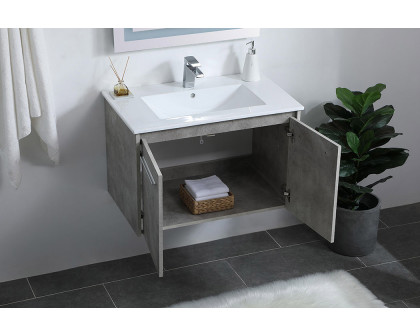 Elegant Bathroom Vanity - Concrete Gray, L 30" (VF44030CG)