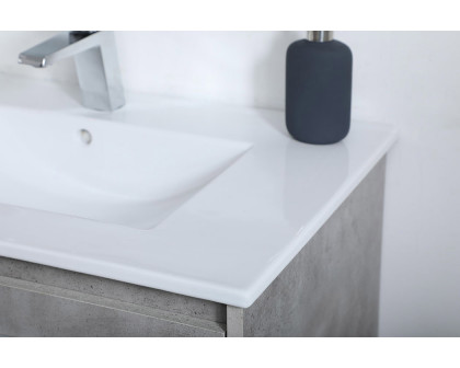 Elegant Bathroom Vanity - Concrete Gray, L 30" (VF44030CG)