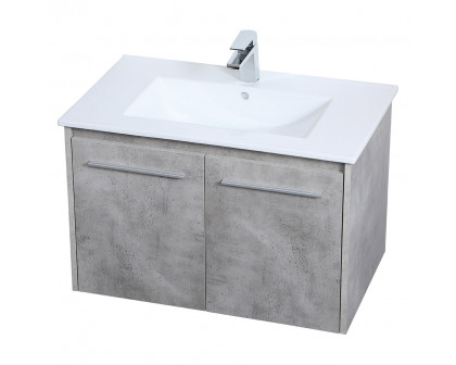 Elegant Bathroom Vanity - Concrete Gray, L 30" (VF44030CG)