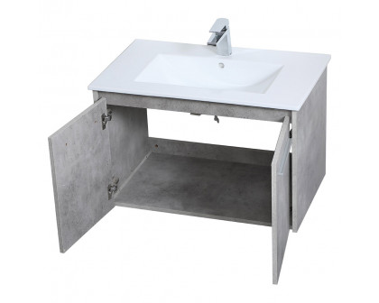 Elegant Bathroom Vanity - Concrete Gray, L 30" (VF44030CG)