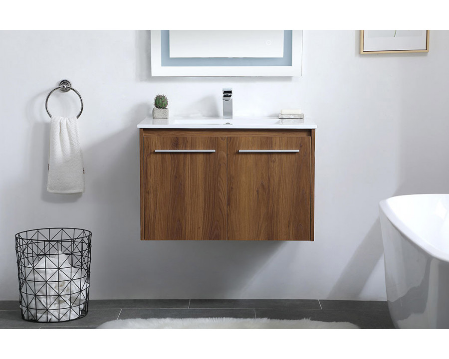 Elegant Bathroom Vanity - Walnut Brown, L 30" (VF44030WB)