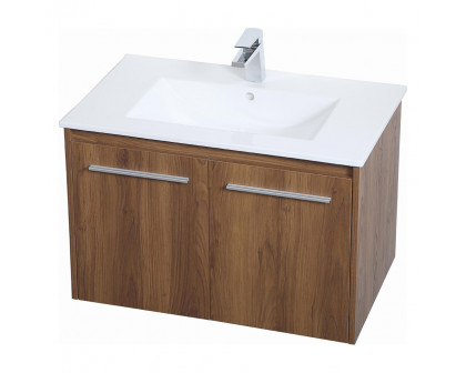 Elegant Bathroom Vanity - Walnut Brown, L 30" (VF44030WB)