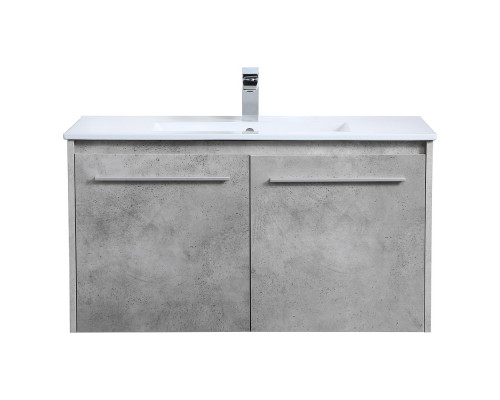 Elegant Bathroom Vanity - Concrete Gray, L 36" (VF44036CG)