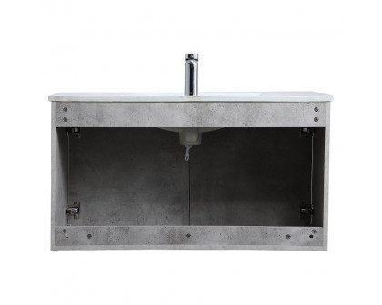 Elegant Bathroom Vanity - Concrete Gray, L 36" (VF44036CG)