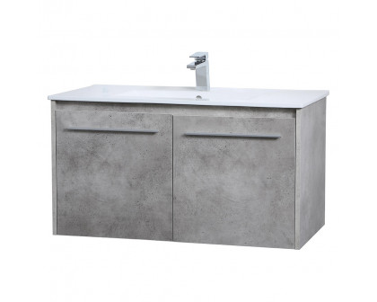 Elegant Bathroom Vanity - Concrete Gray, L 36" (VF44036CG)