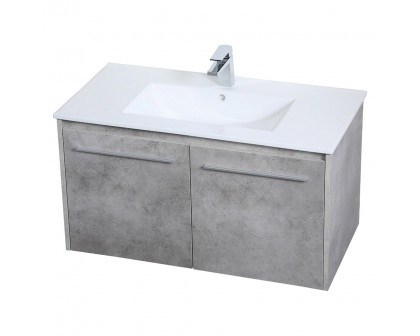 Elegant Bathroom Vanity - Concrete Gray, L 36" (VF44036CG)