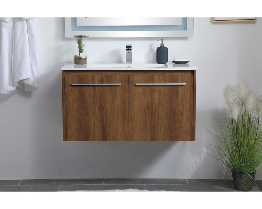 Elegant Bathroom Vanity - Walnut Brown, L 36" (VF44036WB)