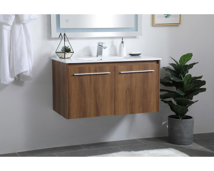 Elegant Bathroom Vanity - Walnut Brown, L 36" (VF44036WB)