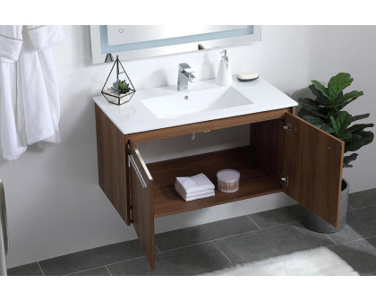 Elegant Bathroom Vanity - Walnut Brown, L 36" (VF44036WB)