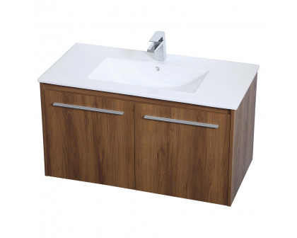 Elegant Bathroom Vanity - Walnut Brown, L 36" (VF44036WB)