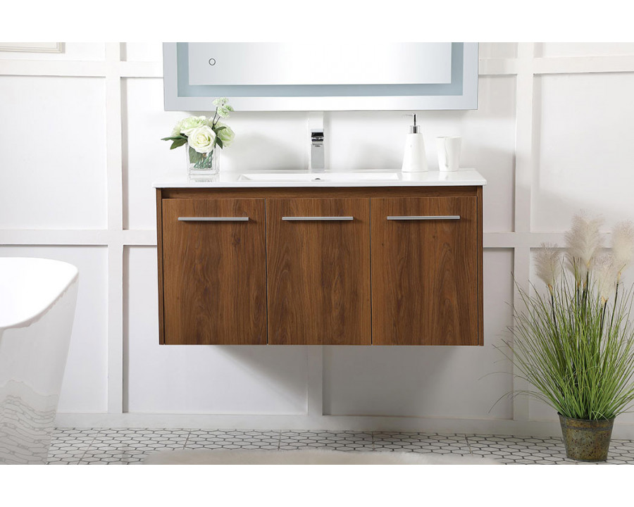 Elegant Bathroom Vanity - Walnut Brown, L 40" (VF44040WB)