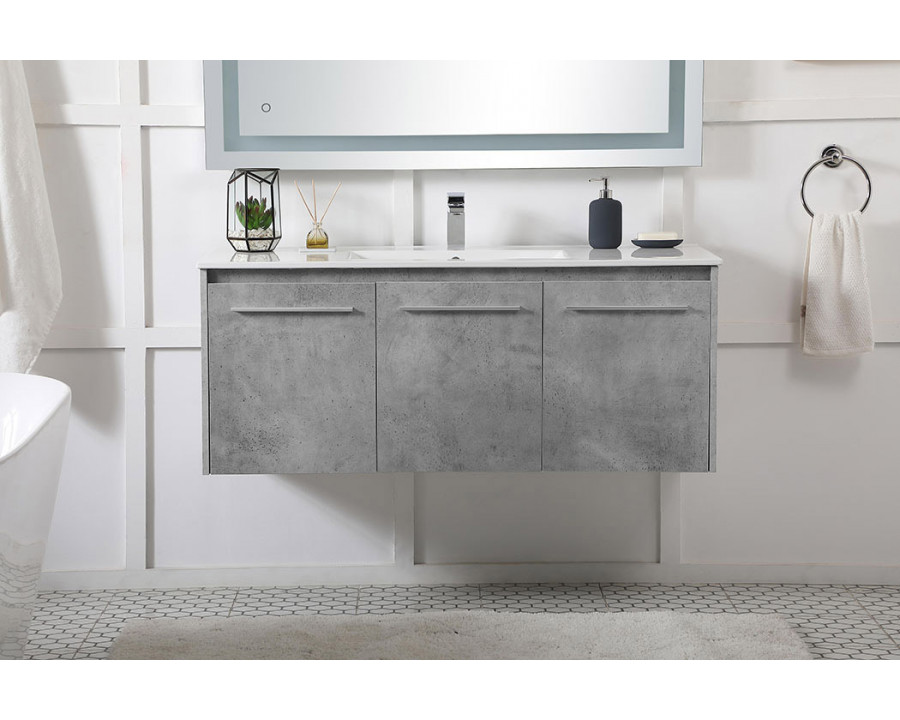 Elegant Bathroom Vanity - Concrete Gray, L 48" (VF44048CG)