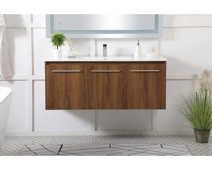 Elegant Bathroom Vanity - Walnut Brown, L 48" (VF44048WB)