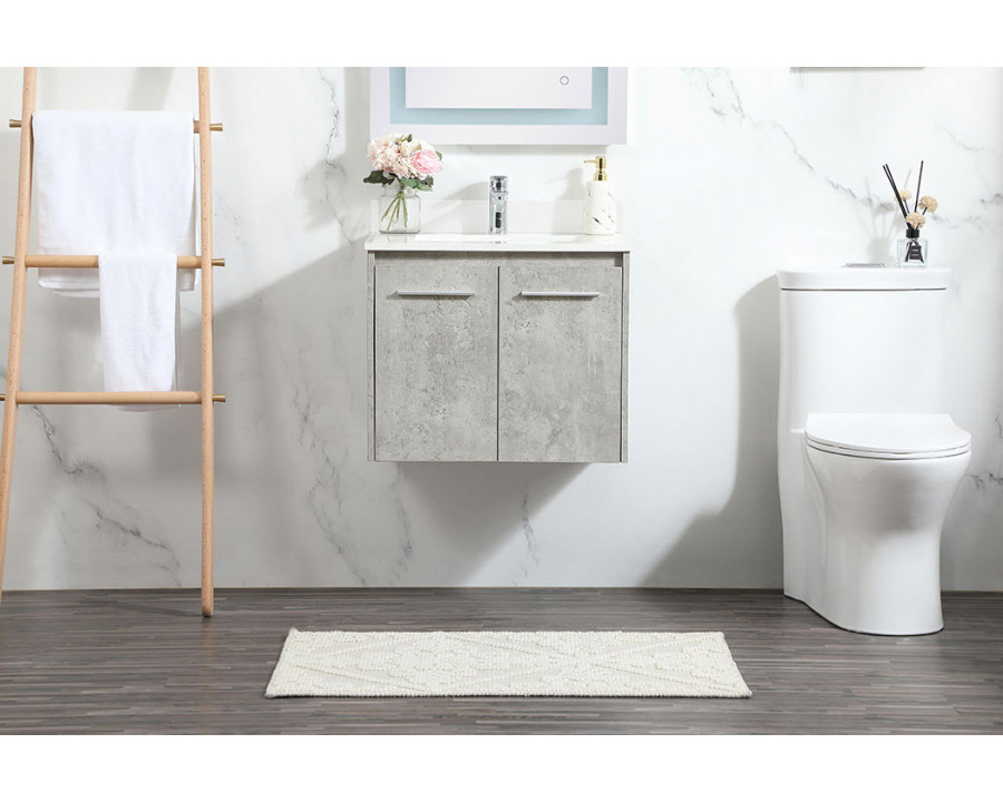 Elegant Bathroom Vanity - Concrete Gray (VF44524MCG-BS)