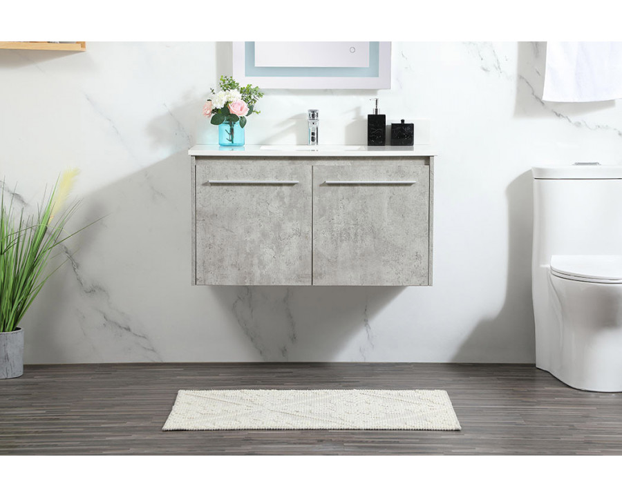 Elegant Bathroom Vanity - Concrete Gray (VF44536MCG-BS)