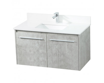 Elegant Bathroom Vanity - Concrete Gray (VF44536MCG-BS)