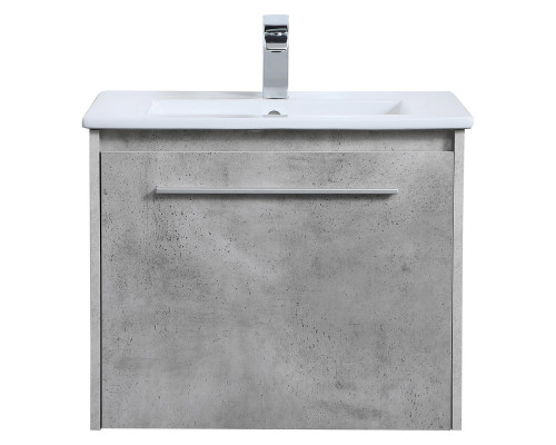 Elegant Bathroom Vanity - Concrete Gray, L 24" (VF45024CG)