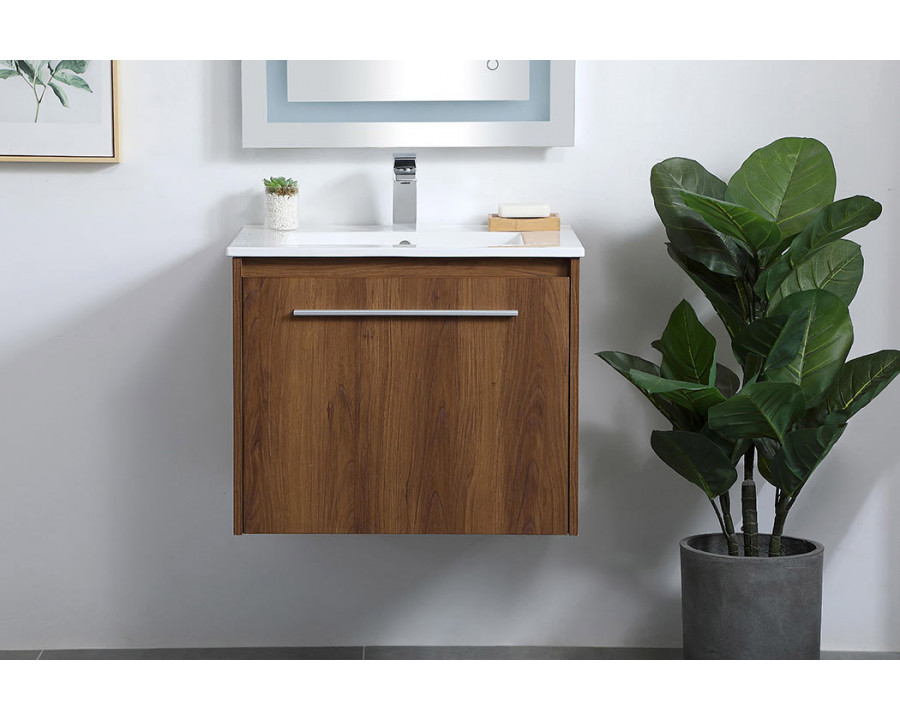 Elegant Bathroom Vanity - Walnut Brown, L 24" (VF45024WB)