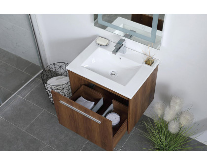 Elegant Bathroom Vanity - Walnut Brown, L 24" (VF45024WB)