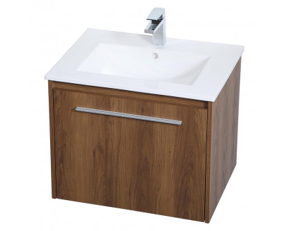 Elegant Bathroom Vanity - Walnut Brown, L 24" (VF45024WB)