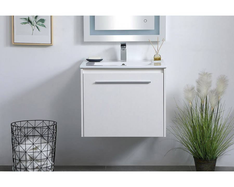 Elegant Bathroom Vanity - White, L 24" (VF45024WH)