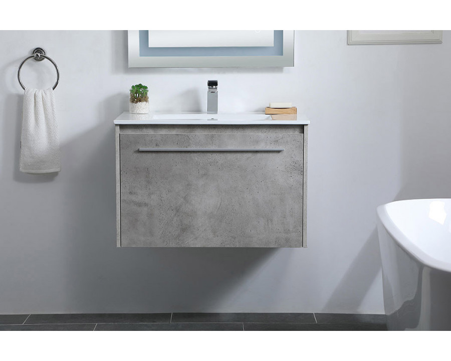 Elegant Bathroom Vanity - Concrete Gray, L 30" (VF45030CG)