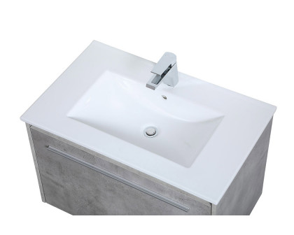 Elegant Bathroom Vanity - Concrete Gray, L 30" (VF45030CG)