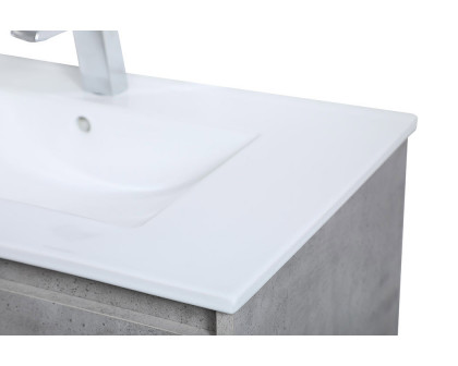 Elegant Bathroom Vanity - Concrete Gray, L 30" (VF45030CG)