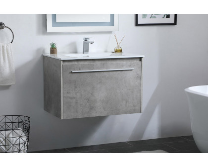 Elegant Bathroom Vanity - Concrete Gray, L 30" (VF45030CG)