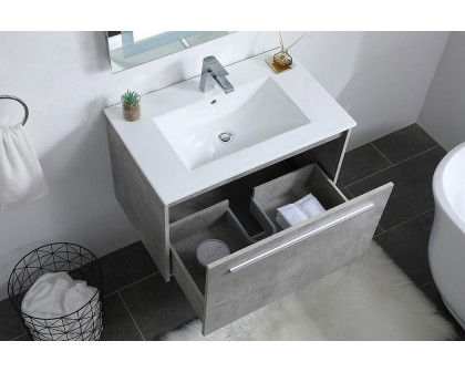 Elegant Bathroom Vanity - Concrete Gray, L 30" (VF45030CG)