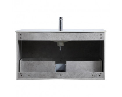 Elegant Bathroom Vanity - Concrete Gray, L 36" (VF45036CG)