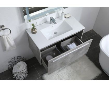 Elegant Bathroom Vanity - Concrete Gray, L 36" (VF45036CG)