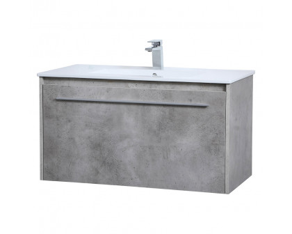 Elegant Bathroom Vanity - Concrete Gray, L 36" (VF45036CG)