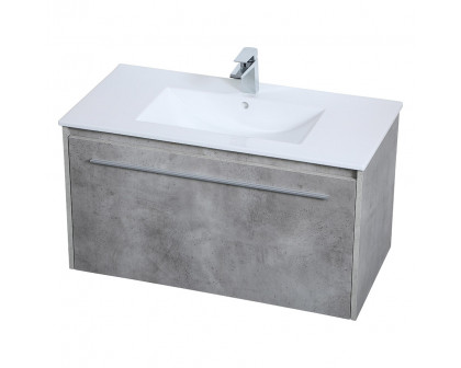 Elegant Bathroom Vanity - Concrete Gray, L 36" (VF45036CG)