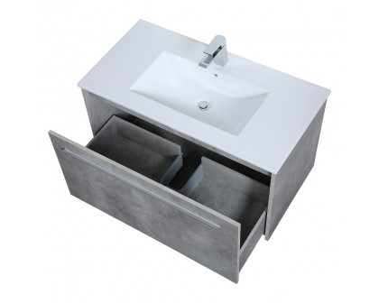 Elegant Bathroom Vanity - Concrete Gray, L 36" (VF45036CG)