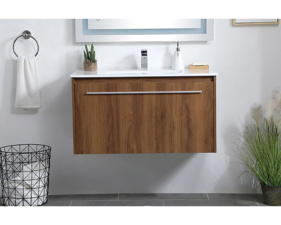 Elegant Bathroom Vanity - Walnut Brown, L 36" (VF45036WB)