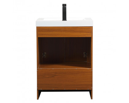 Elegant Bathroom Vanity - Teak, L 24" (VF46024MTK)