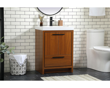 Elegant Bathroom Vanity - Teak, L 24" (VF46024MTK)