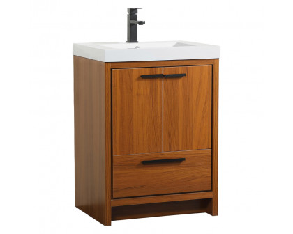 Elegant Bathroom Vanity - Teak, L 24" (VF46024MTK)