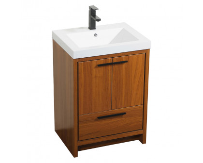 Elegant Bathroom Vanity - Teak, L 24" (VF46024MTK)