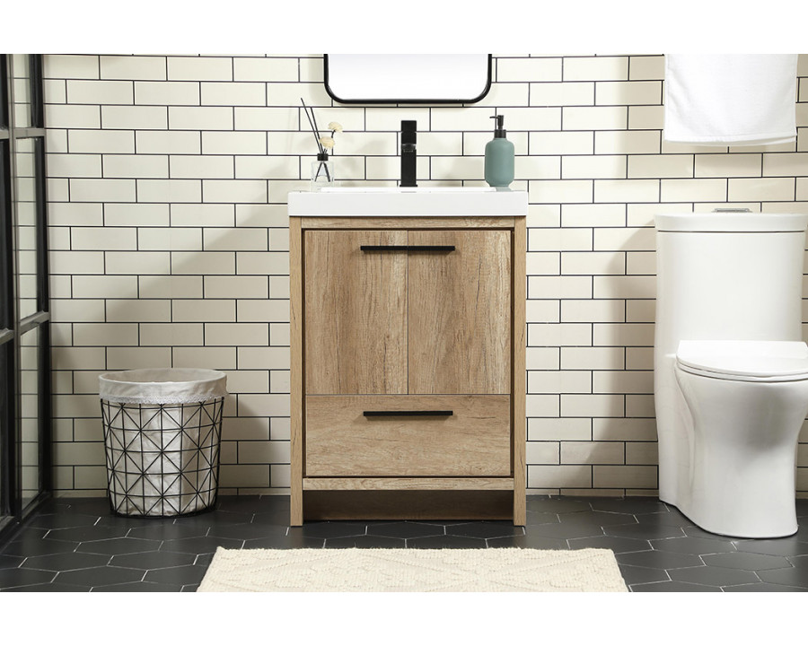 Elegant Bathroom Vanity - Natural Oak, L 24" (VF46024NT)