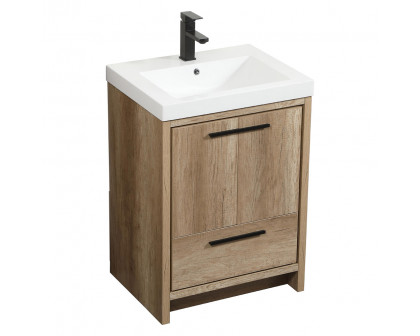 Elegant Bathroom Vanity - Natural Oak, L 24" (VF46024NT)