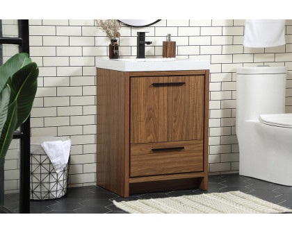 Elegant Bathroom Vanity - Walnut Brown, L 24" (VF46024WB)