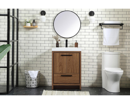 Elegant Bathroom Vanity - Walnut Brown, L 24" (VF46024WB)