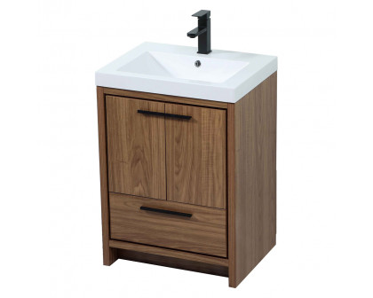 Elegant Bathroom Vanity - Walnut Brown, L 24" (VF46024WB)