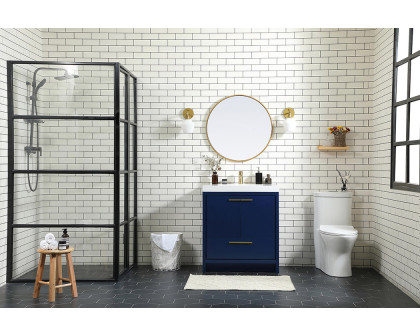 Elegant Bathroom Vanity - Blue, L 30" (VF46030MBL)