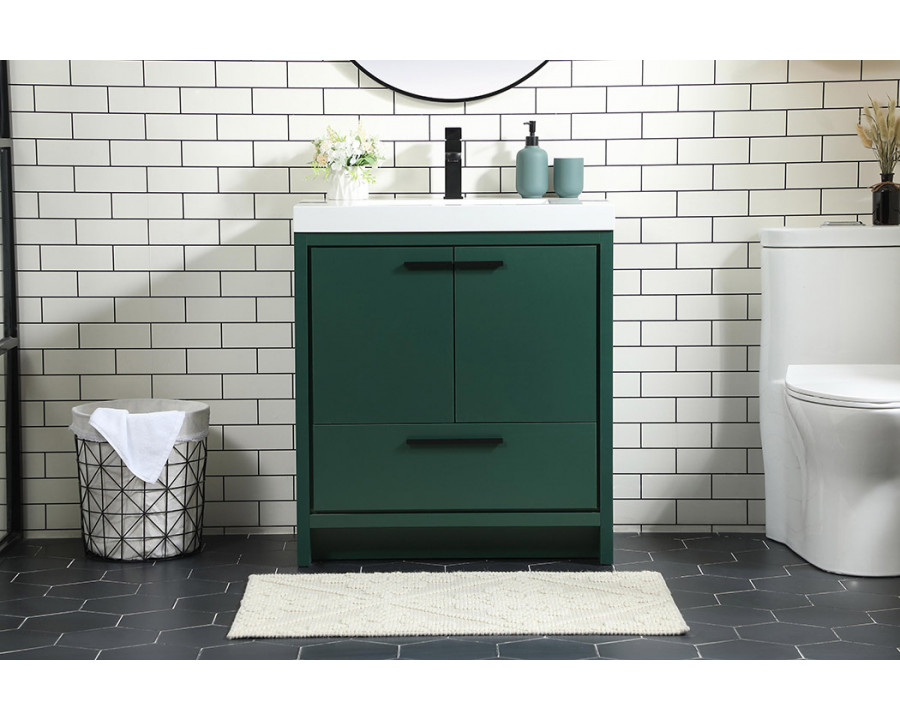 Elegant Bathroom Vanity - Green, L 30" (VF46030MGN)