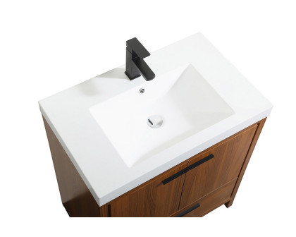 Elegant Bathroom Vanity - Teak, L 30" (VF46030MTK)