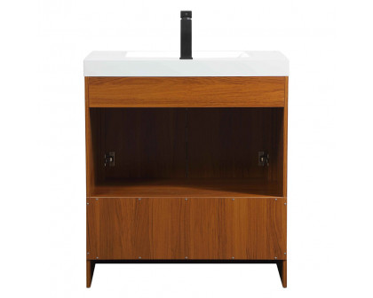 Elegant Bathroom Vanity - Teak, L 30" (VF46030MTK)