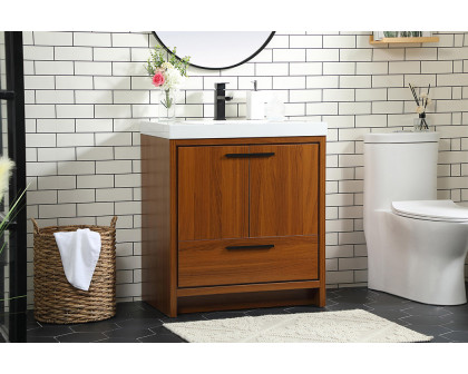 Elegant Bathroom Vanity - Teak, L 30" (VF46030MTK)